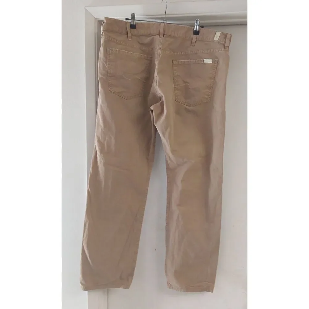 Nice 7 FOR ALL MANKIND Standard Khaki Tan Mens Jeans Sz 40x32